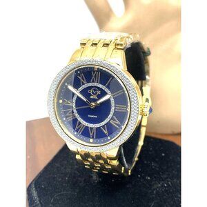 GV2 Gevril Women's Watch 19146 Swiss Quartz Diamond Blue MOP Dial Gold 38mm